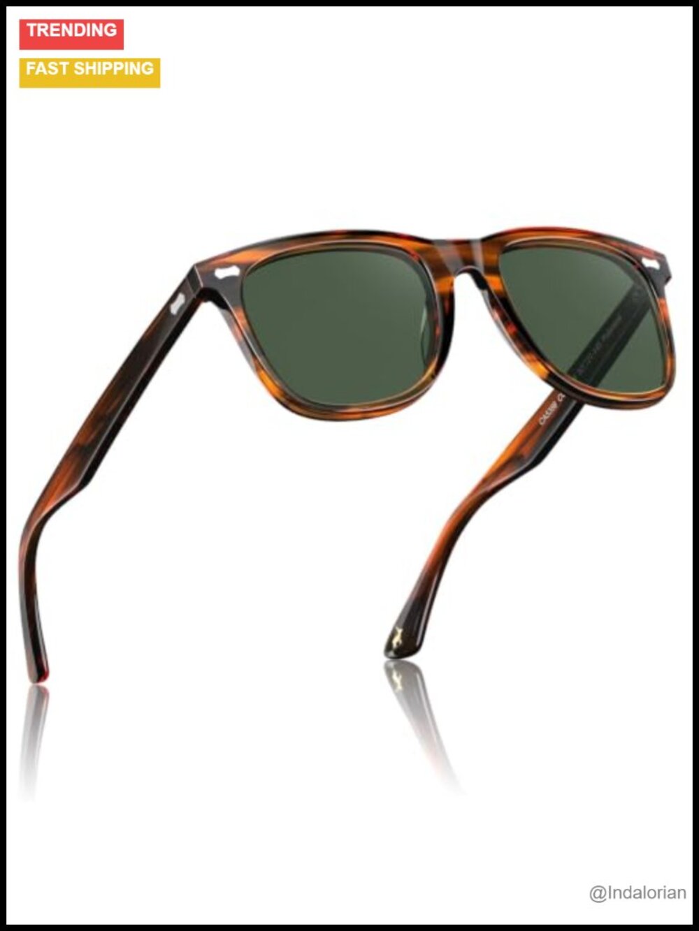 Men's Retro Square Frame Polarized Sunglasses UV400 Acetate